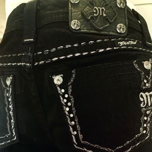 Miss Me Size 27 Skinny Jeans Black Style JS540859 Denim Embellished